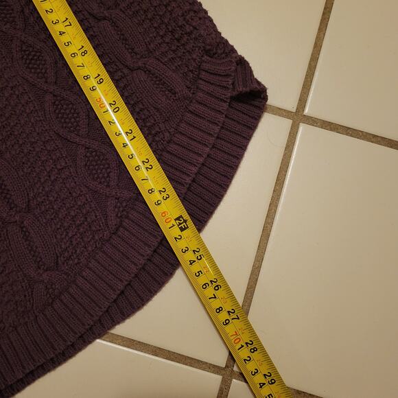 Jeanne Pierre Purple Cable Knit Cowl Neck Sweater Women's XL Cozy Pullover - Picture 9 of 9